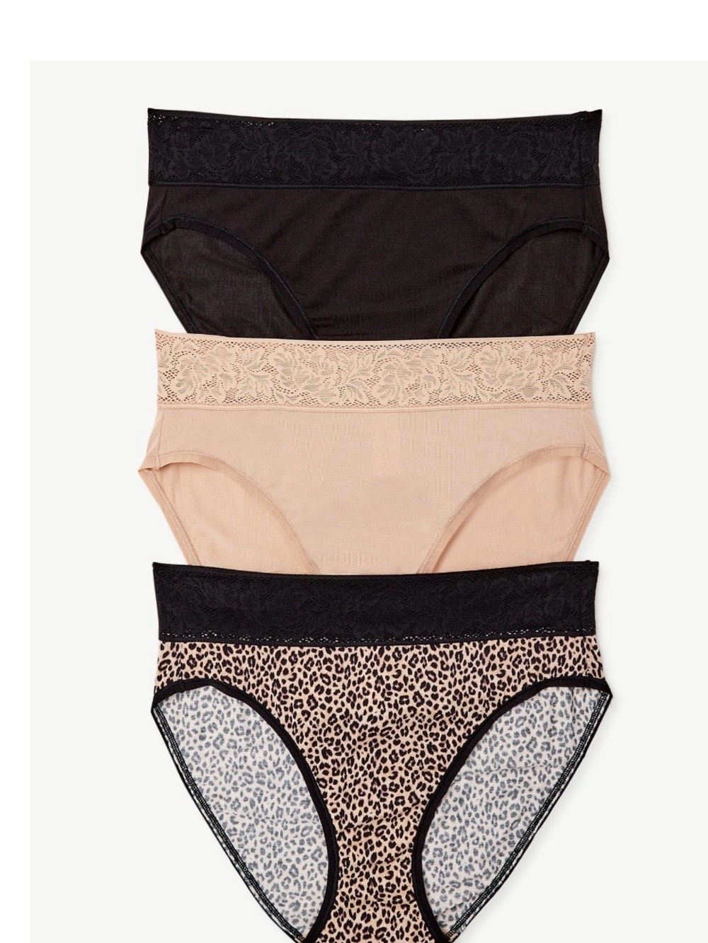 Joyspun Modal and Lace Hi-Cut Brief Panties Size XXXL